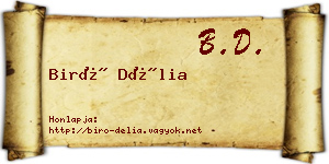 Biró Délia névjegykártya